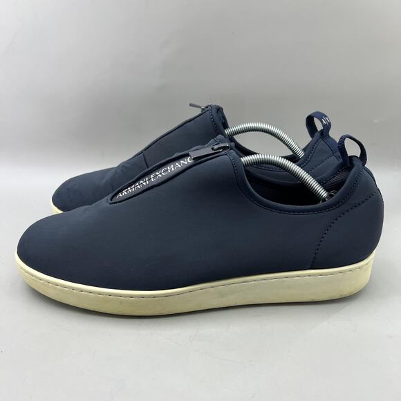 Armani Exchange Action Zip‎ Up Sneakers Men Size 11 Blue Elastic Comfort Shoes main image 5